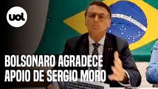 Bolsonaro agradece apoio de Sergio Moro: ‘Esquece o passado, vamos para frente’