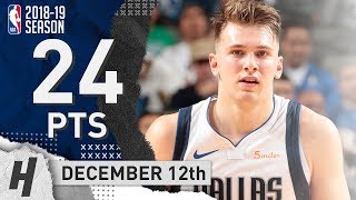 Luka Doncic Full Highlights Mavericks vs Hawks 2018.12.12 - 24 Pts, 6 Ast, 10 Rebounds!