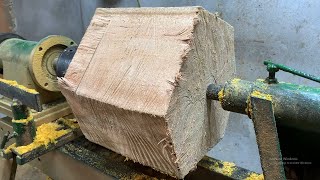 Amazing Skill - Amazing Work Of A Carpenter On A Manual Wood Lathe