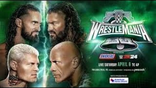 The Rock \u0026 Roman Reigns vs Cody Rhodes \u0026 Seth Rollins | WWE WrestleMania XL 2024