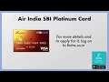 air india sbi platinum card features u0026 benefits travel credit cards 2025