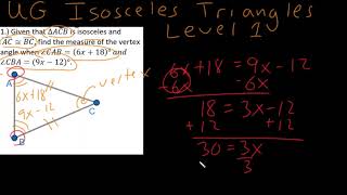 UG Isosceles Triangles Level 1