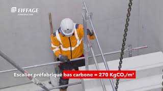 L1ve : découvrez en vidéo la pose impressionnante des escaliers bas carbone | Eiffage Construction