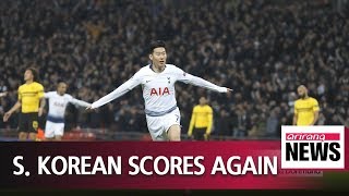 Tottenham Hotspur's Son Heung-min scores against Borussia Dortmund