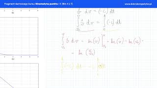 Kinematyka punktu — I: Trudniejszy przykład 1D (film 4 z 7)  |  DobryKorepetytor.pl