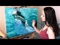 I painted an underwater scene (it took 26 hours) | Oil Painting Time Lapse | Realistic Water