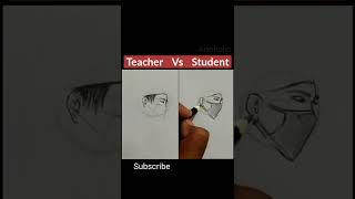 #shorts 😏 Teacher Vs Student Drawing Challenge #bts #viral #drawing #art #short