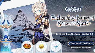 FREE PRIMOGEMS!! Enchanting Journey of Snow and Stars Web Event Genshin Impact