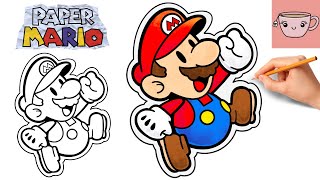 How To Draw Paper Mario | Cute Easy Step By Step Drawing Tutorial