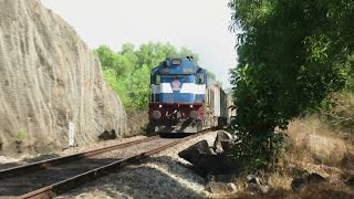 Rapid Attack In Jungle : Konkan Railway : Ernakulam Duronto Express Zooms past with KYN WDM3D