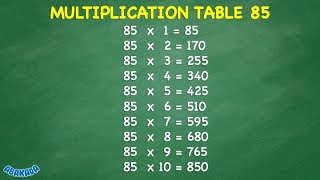 Multiplication Table 85 #shorts