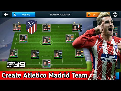 Create Atletico Madrid Team Kit Logo & Players Dream League Soccer 2018
