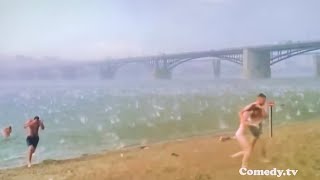 Freak Hailstorm Hits Siberia Beach