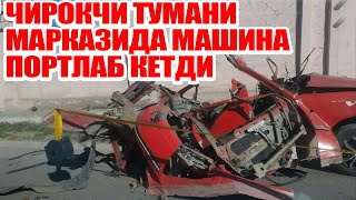 Чироқчи тумани марказида машина портлаб кетди