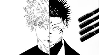 Draw Gojo and Sukuna like a pro with easiest steps (Jujutsu kaisen)