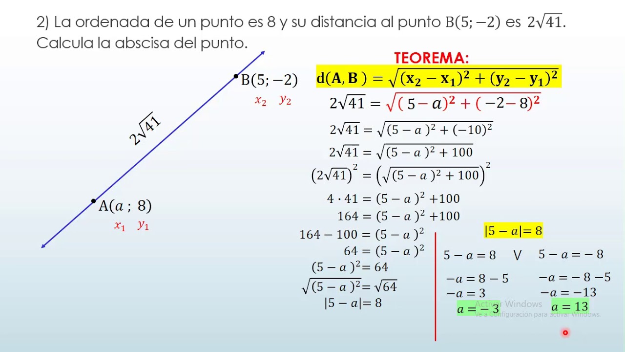 DISTANCIA ENTRE DOS PUNTOS DEL PLANO: DEMOSTRACIÓN Y EJEMPLO - YouTube