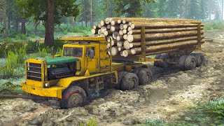 Huge Log Truck Going Through Extreme Muddy Road | MudRunner Live Stream #03 | Gaming World ||