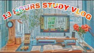 13 Hours Study Vlog | productive 5am study routine | study time-lapse | heliya study
