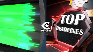 Top Headlines Template with RED INTRO/OUTRO in Green Screen and 4K | FREE TO USE | iforEdits
