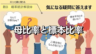 【数B　確率統計解説⑩】何かに似ている母比率と標本比率