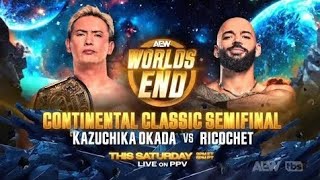 Kazuchika Okada vs Ricochet Continental Classic Semifinal at AEW World's End match highlights