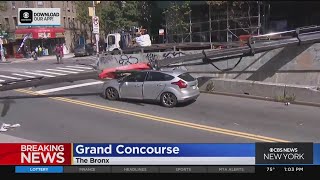 Surveillance video shows moment of crane collapse in the Bronx