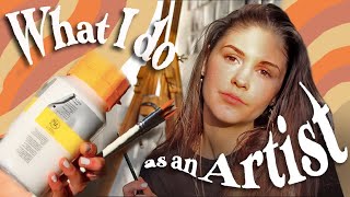 Full Time Artist Day in the Life at 18 years old (Studio Vlog Etsy Shop)