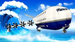 Tsunami Survival in a FLYING BOAT PLANE? (Stormworks)