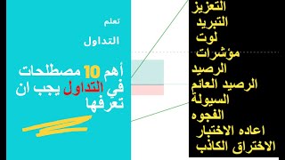 أهم 10 مصطلحات في التداول يجب ان تعرفها - مهمة جدا لبدء تعلم التداول