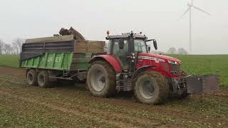 Arrachage de betteraves avec un chantier décomposé (Fendt/MF) Drone version