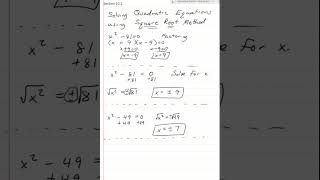 MAT 160 Section 10.1 Square Root Method
