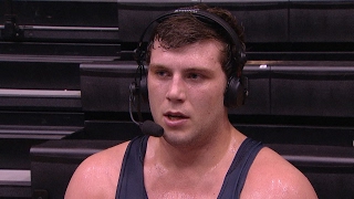 Oregon State wrestling's Cody Crawford discusses match-winning takedown against Stanford