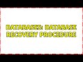 Databases: Database recovery procedure (2 Solutions!!)