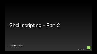 Shell scripting Part 2