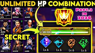 how to get unlimited hp in free fire || Unlimited Hp Character Combination || 500 hp free fire