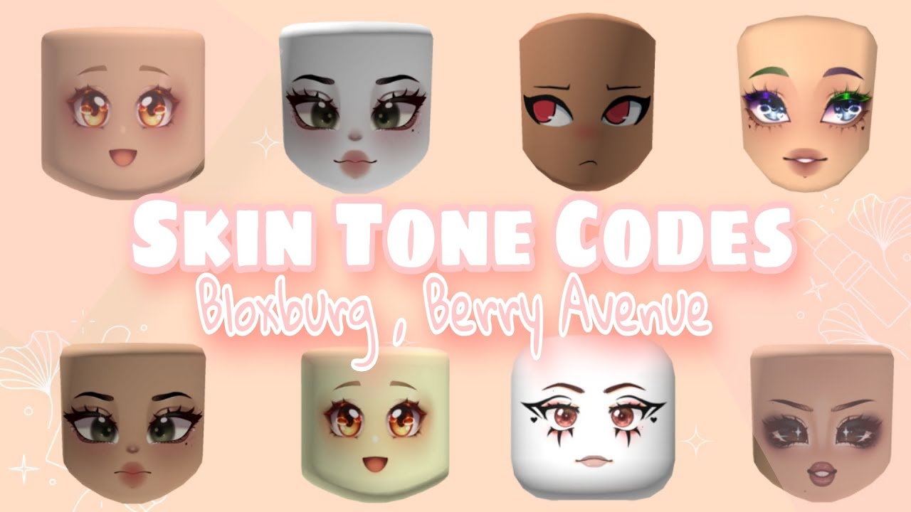 3D CUTE Skin Tone Face Codes In Bloxburg , Berry Avenue In Roblox ! # ...