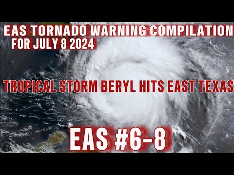 Eas Tornado Warning Compilation For 07 08 24 Eas 6 8 Youtube