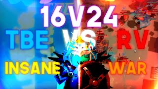 16v24 Insane War TBE vs RV | Roblox The Survival Game