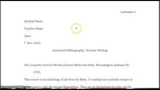 How to do an annotated bibliography (MLA 8)
