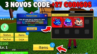 3 NOVOS CÓDIGOS +27 CÓDIGOS DE 2X XP BELI E RESET NO BLOX FRUITS 2024 - blox fruit codes...