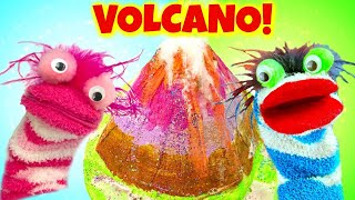 Fizzy and Phoebe Make an Erupting Glitter Volcano Experiment