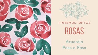 🌹 Pintar fácil con acuarela - ROSAS 🌹 Tutorial fácil para principiantes. Solo tres colores!