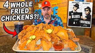 Trying to Eat Grace's 32-Piece "4 Fried Chickens" Blues Brothers Order Challenge!!