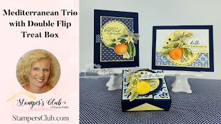 Mediterranean Blooms Trio with Double Flap Treat Box