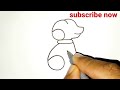 how to draw a dog from 6 number l drawing pictures l easy dog drawing l dog drawing step by step