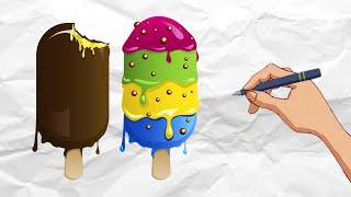 Drawing ice cream 🍧  아이스크림 그리기
