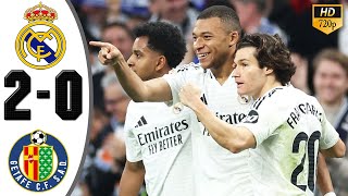 Real Madrid vs Getafe 2-0 Highlights & All Goals 2024 🔥 Kylian Mbappe Goal