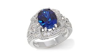 Xavier 4.01ct Absolute Oval Created Sapphire Ring