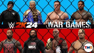 WWE 2K24 Gameplay : Team Cody Rhodes Vs Team Bloodline in War Games