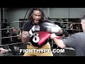 HASIM RAHMAN JR. NEW JAKE PAUL TRAINING FIRST LOOK; BLASTS MITTS WITH HEAVYWEIGHT POWER